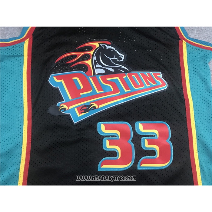 Camiseta Detroit Pistons Grant Hill #33 Mitchell & Ness 1998-99 Negro